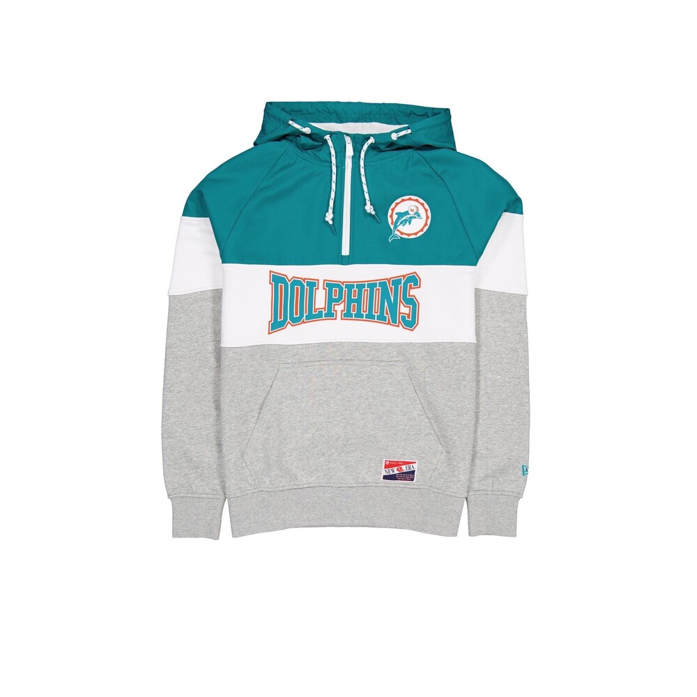 New Era Miami Dolphins Throwback Color Block Hoodie - Size S